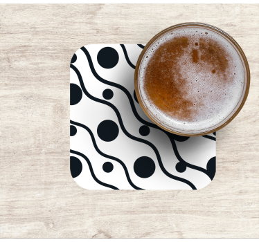 Bases para copos com padrão ondulado e círculos - TenStickers