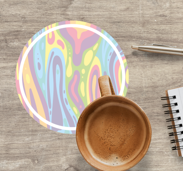 Bases para copos com padrão pastel ondulado - TenStickers