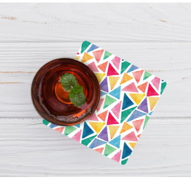 Bases para copos com padrão triangular colorido - TenStickers