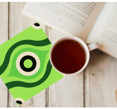 Bases para copos com padrão verde ondulado - TenStickers