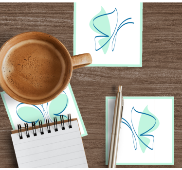 Bases para copos com padrões de borboletas elegantes - TenStickers