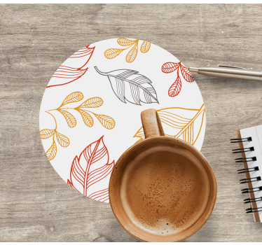 Bases para copos com padrões de folhas em camadas - TenStickers