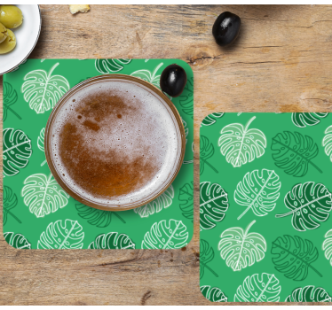 Bases para copos com superfície estampada de folhas - TenStickers