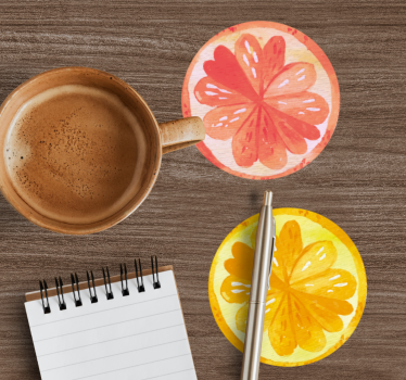 Bases para copos conceitos de fatias cítricas - TenStickers