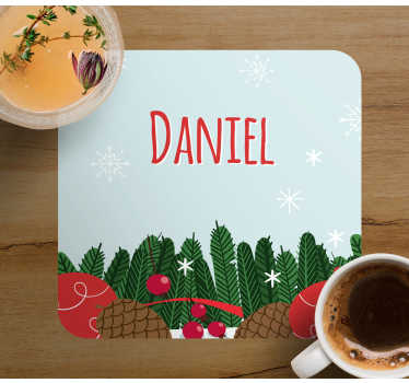 Bases para copos de natal enfeites festivos de pinha - TenStickers