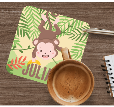 Bases para copos design de macaco brincalhão - TenStickers
