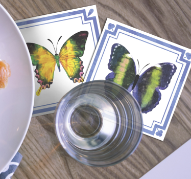 Bases para copos elementos de borboletas coloridas - TenStickers
