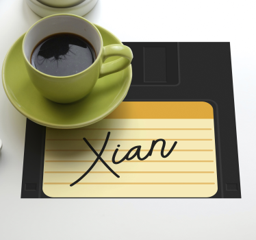 Bases para copos em vinil alternativas Disquete com nome - TenStickers