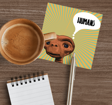 Bases para copos em vinil alternativas Et pensando em humanos - TenStickers