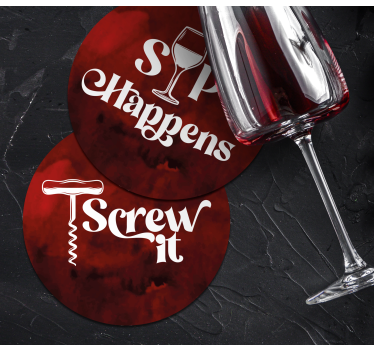 Bases para copos em vinil com frases Diferentes provérbios do vin - TenStickers