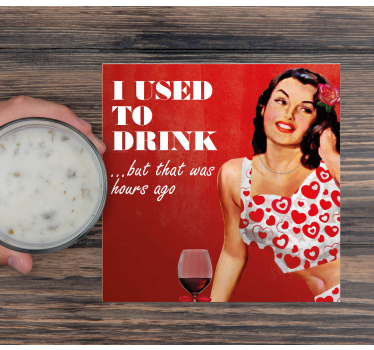 Bases para copos em vinil com frases Eu usei para beber - TenStickers