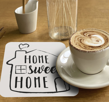 Bases para copos em vinil com frases Lar doce lar - TenStickers