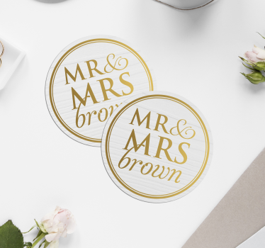 Bases para copos em vinil de casamentos Senhoras e senhoras elega - TenStickers