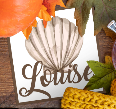 Bases para copos em vinil de conchas Concha com nome - TenStickers