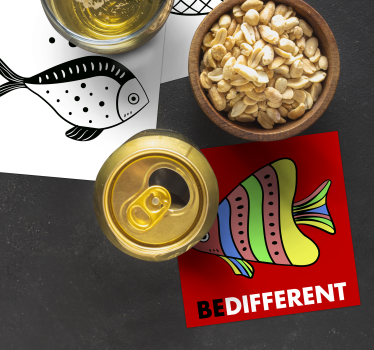 Bases para copos em vinil de peixes Contrafluxo - TenStickers