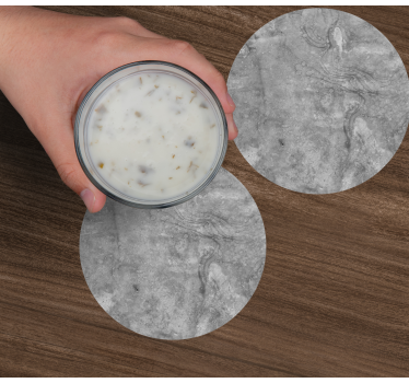 Bases para copos em vinil de texturas Estilo cinza mármore - TenStickers