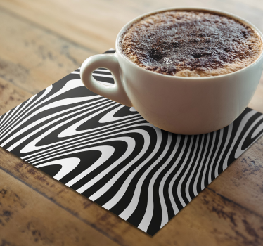 Bases para copos em vinil de texturas Zebra efeito 3d - TenStickers