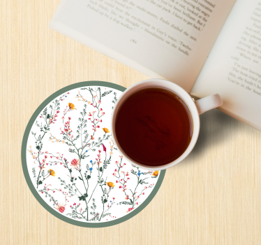 Bases para copos em vinil modernas Flores de jardim minimalistas  - TenStickers