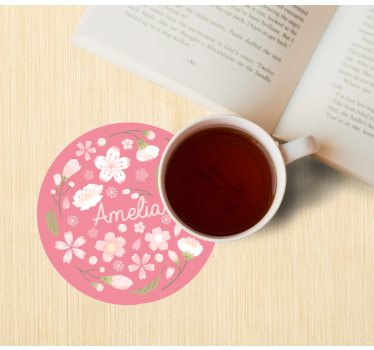 Bases para copos em vinil personalizáveis Flores de cerejeira com - TenStickers