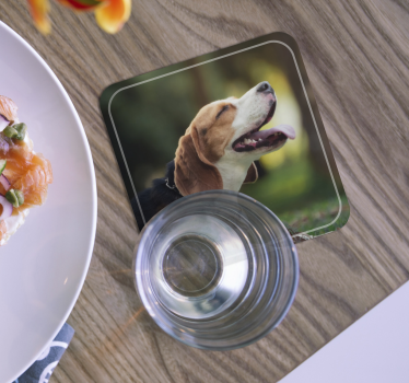 Bases para copos em vinil personalizáveis Foto de cão personaliza - TenStickers
