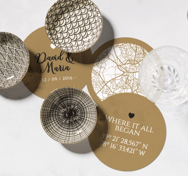 Bases para copos em vinil personalizáveis Onde tudo começou - TenStickers