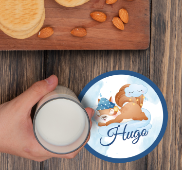 Bases para copos esquilo relaxando e sonhando - TenStickers