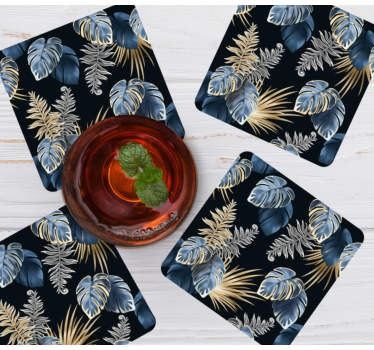 Bases para copos folhagem tropical luxuosa - TenStickers