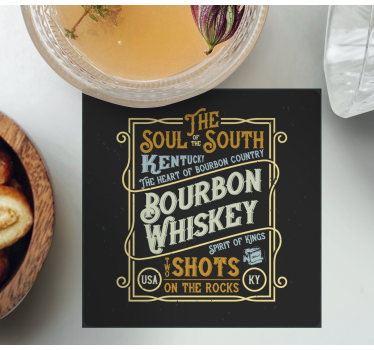 Bases para copos frase almas de bourbon e uísque - TenStickers