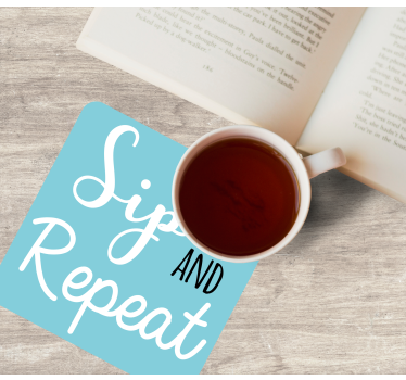 Bases para copos frase beba e repita texto - TenStickers