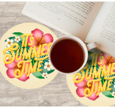 Bases para copos frase citação floral de verão - TenStickers