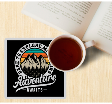 Bases para copos frase explore aventura nas montanhas - TenStickers