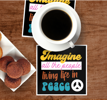 Bases para copos frase mensagem de vida pacífica - TenStickers