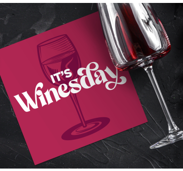 Bases para copos frase quarta do copo de vinho - TenStickers