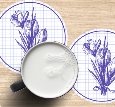 Bases para copos ilustração botânica elegante - TenStickers