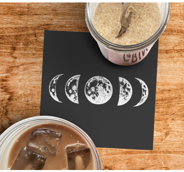 Bases para copos ilustração das fases lunares - TenStickers