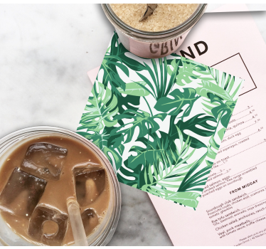 Bases para copos inspiração em folhas tropicais - TenStickers