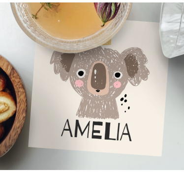 Bases para copos koala com coroa - TenStickers