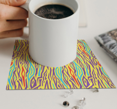 Bases para copos linhas abstratas vibrantes - TenStickers