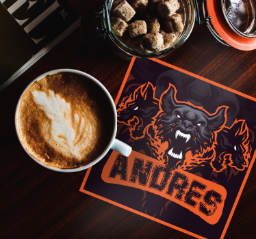 Bases para copos monstro de três cabeças - TenStickers