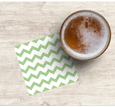 Bases para copos padrão chevron em verde - TenStickers