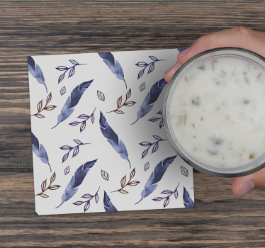 Bases para copos padrões de aquarela de folhagens - TenStickers