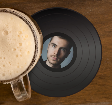 Bases para copos personalizáveis Disco com fotografia - TenStickers