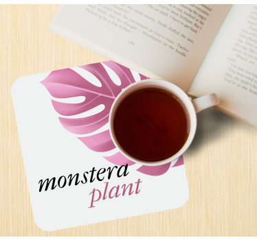 Bases para copos personalizáveis folha de monstera - TenStickers