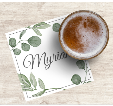 Bases para copos personalizáveis padrão de folhas elegantes - TenStickers