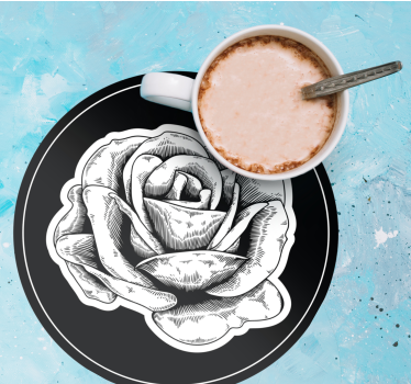 Bases para copos rosa negra intrincada - TenStickers