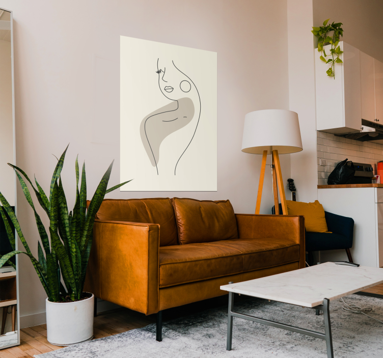 Poster com silhueta abstrata de mulher - TenStickers