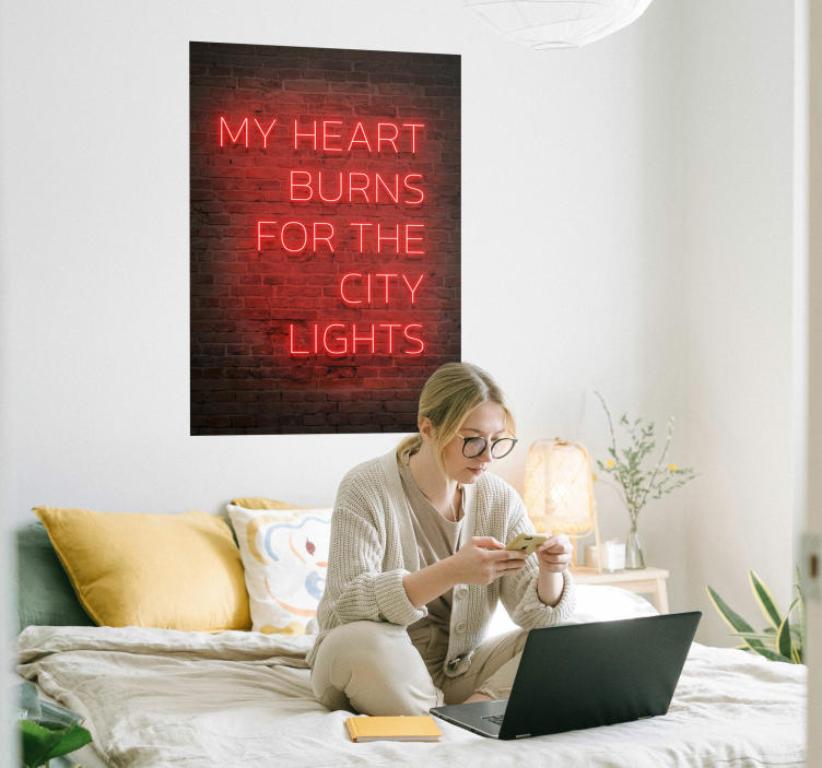 Poster decorativo texto neon - TenStickers