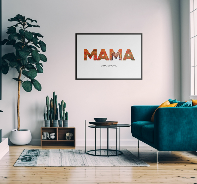 Poster nome para sala mama eu te amo - TenStickers