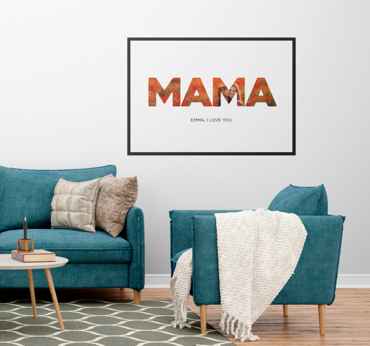 Poster nome para sala mama eu te amo - TenStickers