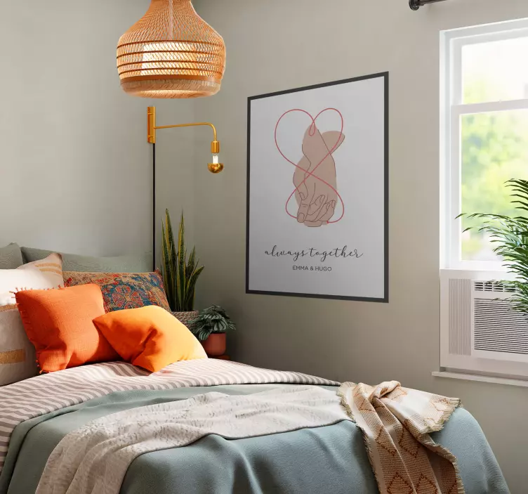 Poster para quarto de casal frase always together - TenStickers